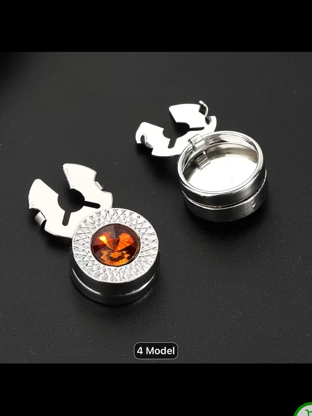 Button Covers with Amber Crystal